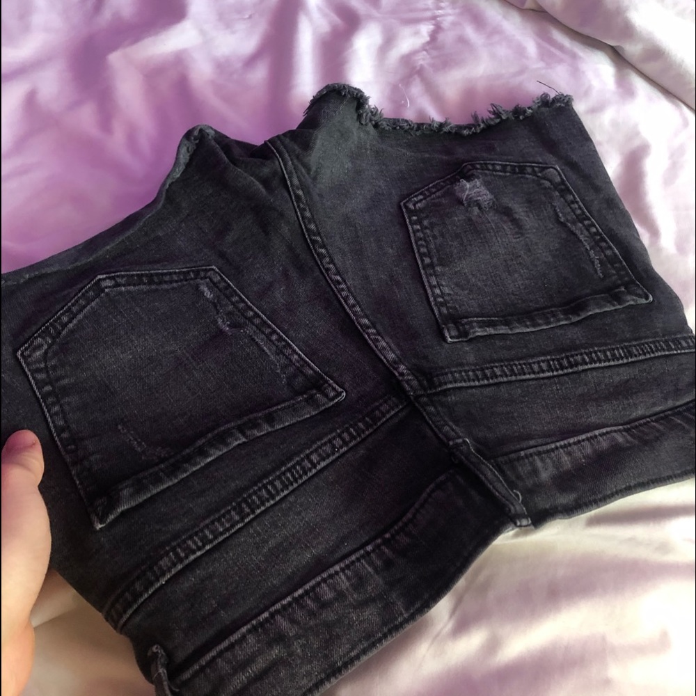 SOLD.  Express black denim shorts